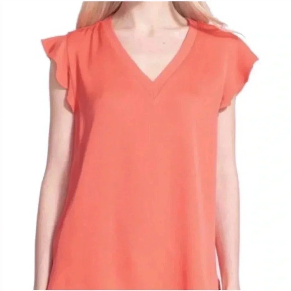 Kate Spade Satin Crepe‎ Flutter Sleeve Top - Picture 1 of 6